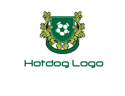 green leaf and football shield logo