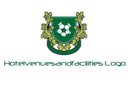 green leaf and football shield logo