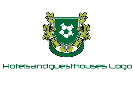green leaf and football shield logo