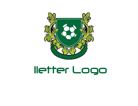 green leaf and football shield logo