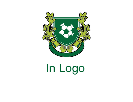 green leaf and football shield logo