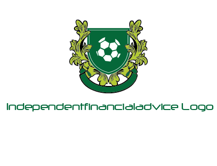 green leaf and football shield logo