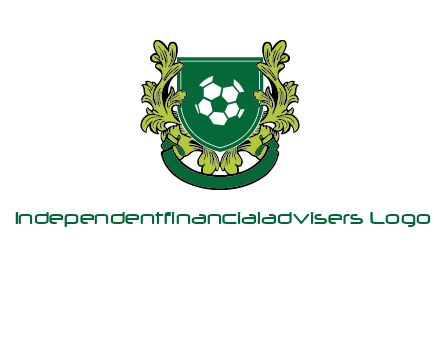 green leaf and football shield logo