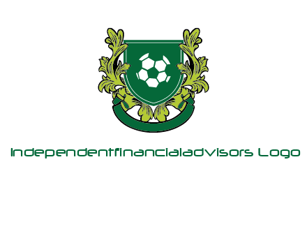 green leaf and football shield logo