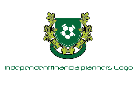 green leaf and football shield logo