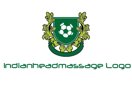 green leaf and football shield logo