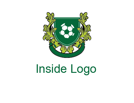 green leaf and football shield logo