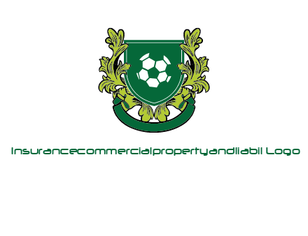 green leaf and football shield logo