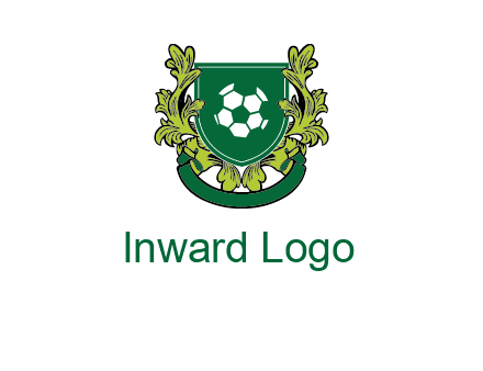 green leaf and football shield logo