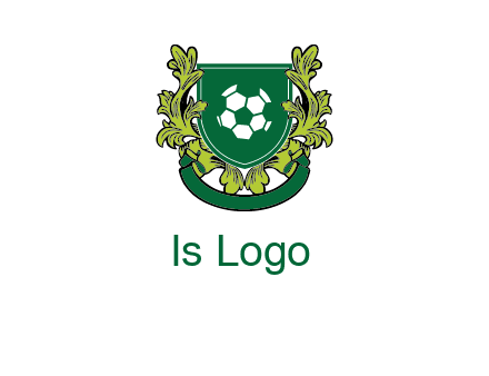 green leaf and football shield logo