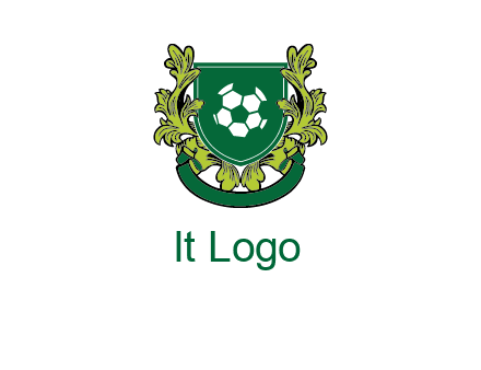 green leaf and football shield logo