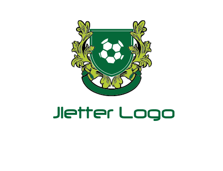 green leaf and football shield logo