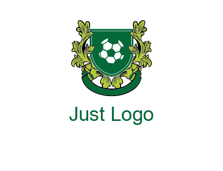 green leaf and football shield logo