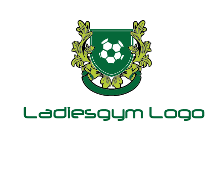 green leaf and football shield logo