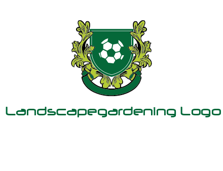 green leaf and football shield logo