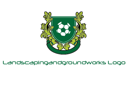 green leaf and football shield logo