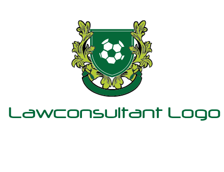 green leaf and football shield logo