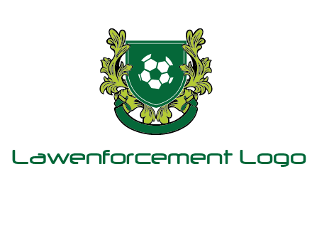 green leaf and football shield logo