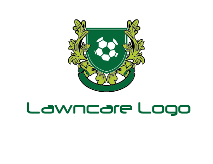 green leaf and football shield logo