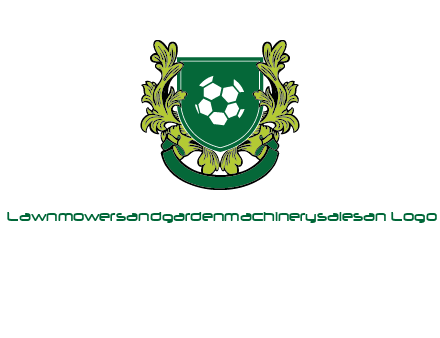 green leaf and football shield logo