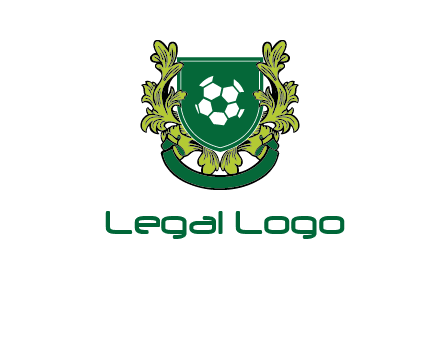 green leaf and football shield logo
