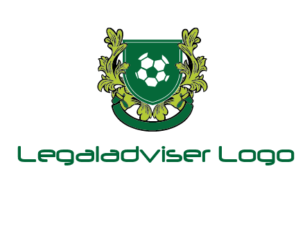 green leaf and football shield logo