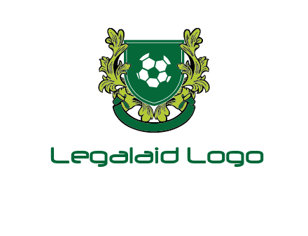 green leaf and football shield logo