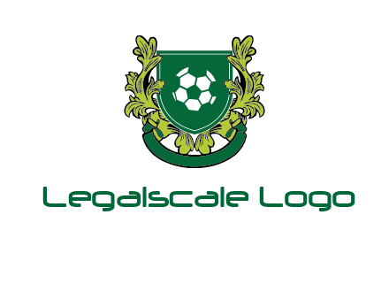 green leaf and football shield logo