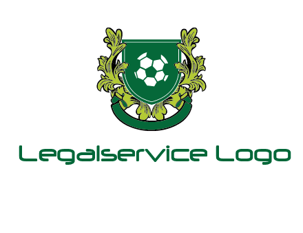 green leaf and football shield logo