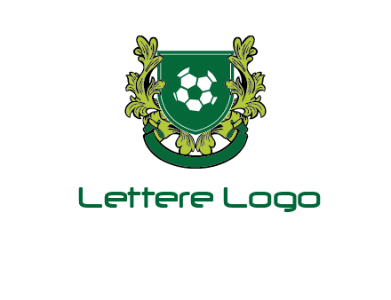green leaf and football shield logo