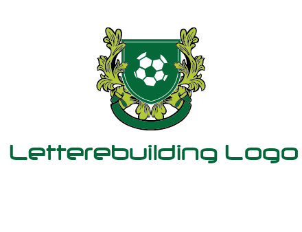 green leaf and football shield logo