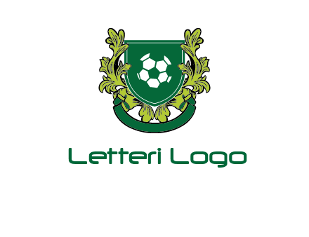 green leaf and football shield logo