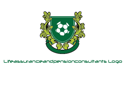 green leaf and football shield logo