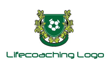 green leaf and football shield logo