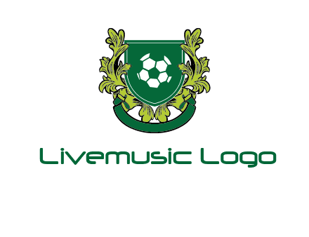 green leaf and football shield logo
