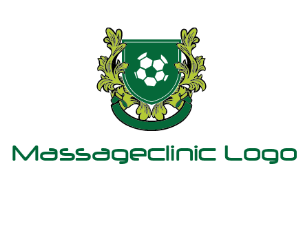 green leaf and football shield logo