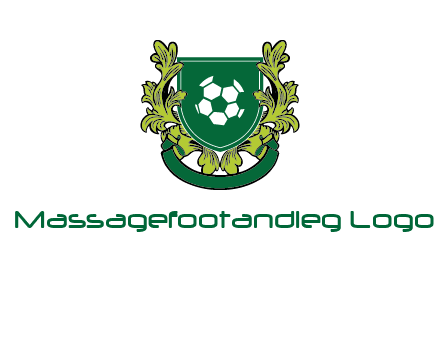 green leaf and football shield logo