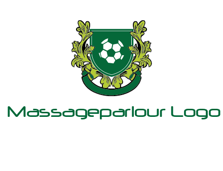 green leaf and football shield logo