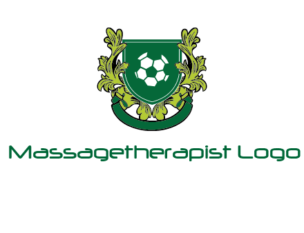 green leaf and football shield logo