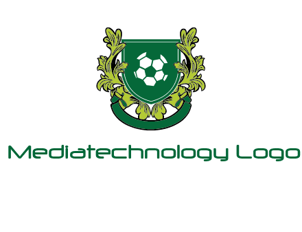 green leaf and football shield logo