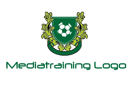 green leaf and football shield logo