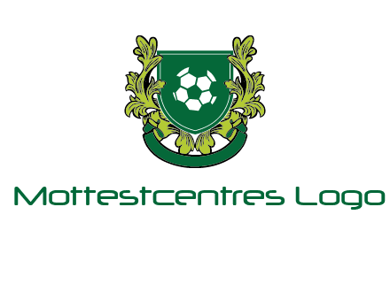 green leaf and football shield logo