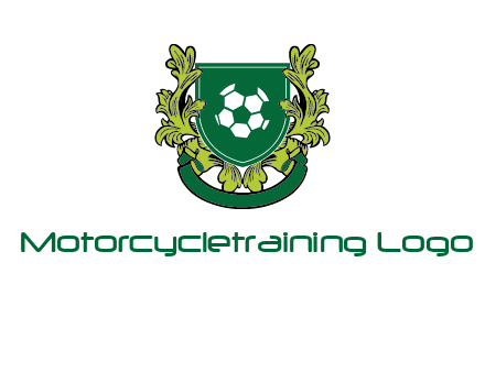green leaf and football shield logo