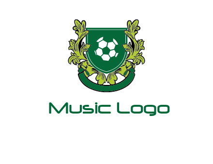 green leaf and football shield logo