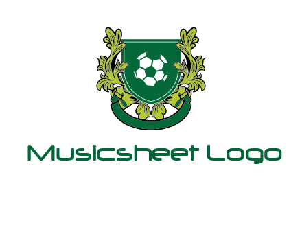 green leaf and football shield logo