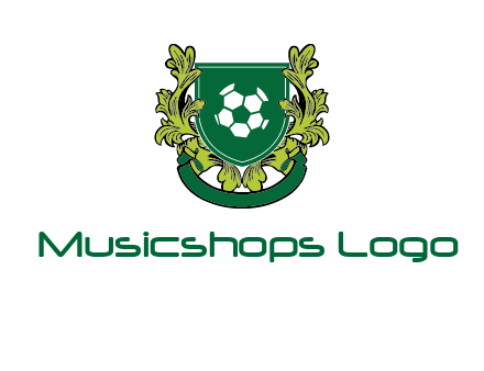 green leaf and football shield logo