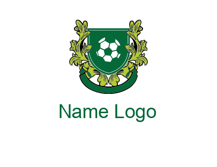 green leaf and football shield logo