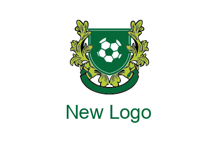 green leaf and football shield logo