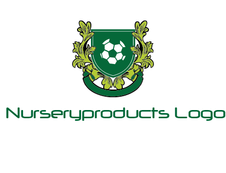 green leaf and football shield logo