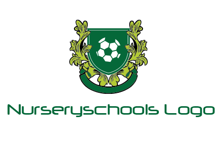 green leaf and football shield logo